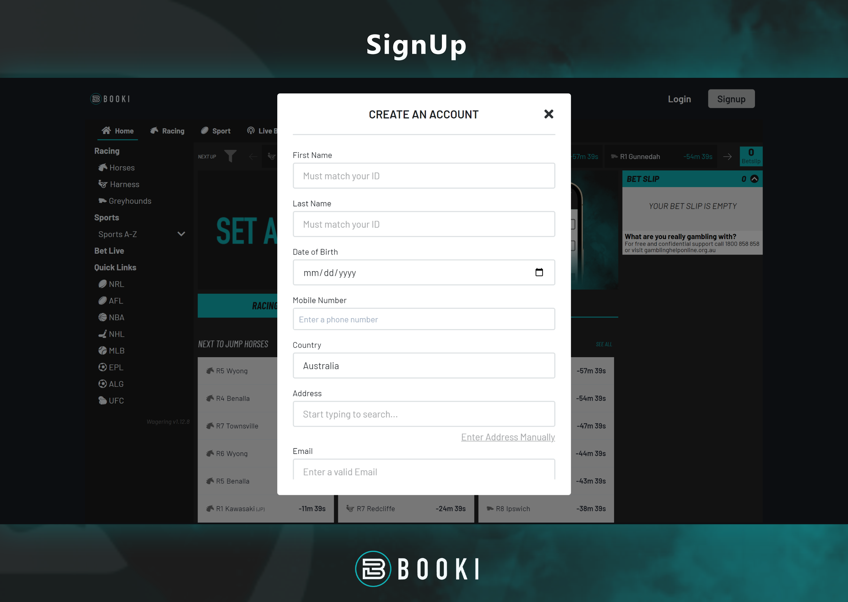 Booki Sign Up